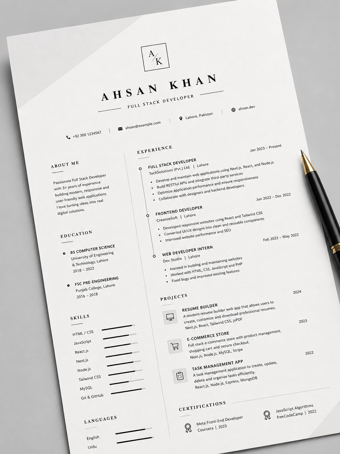 Professional Student resume builder vector illustration
