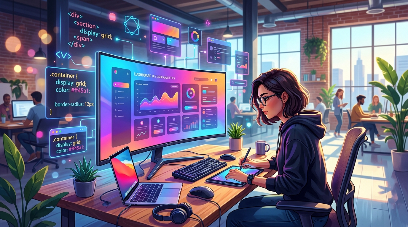 Frontend Developer creating responsive user interfaces and React component design systems
